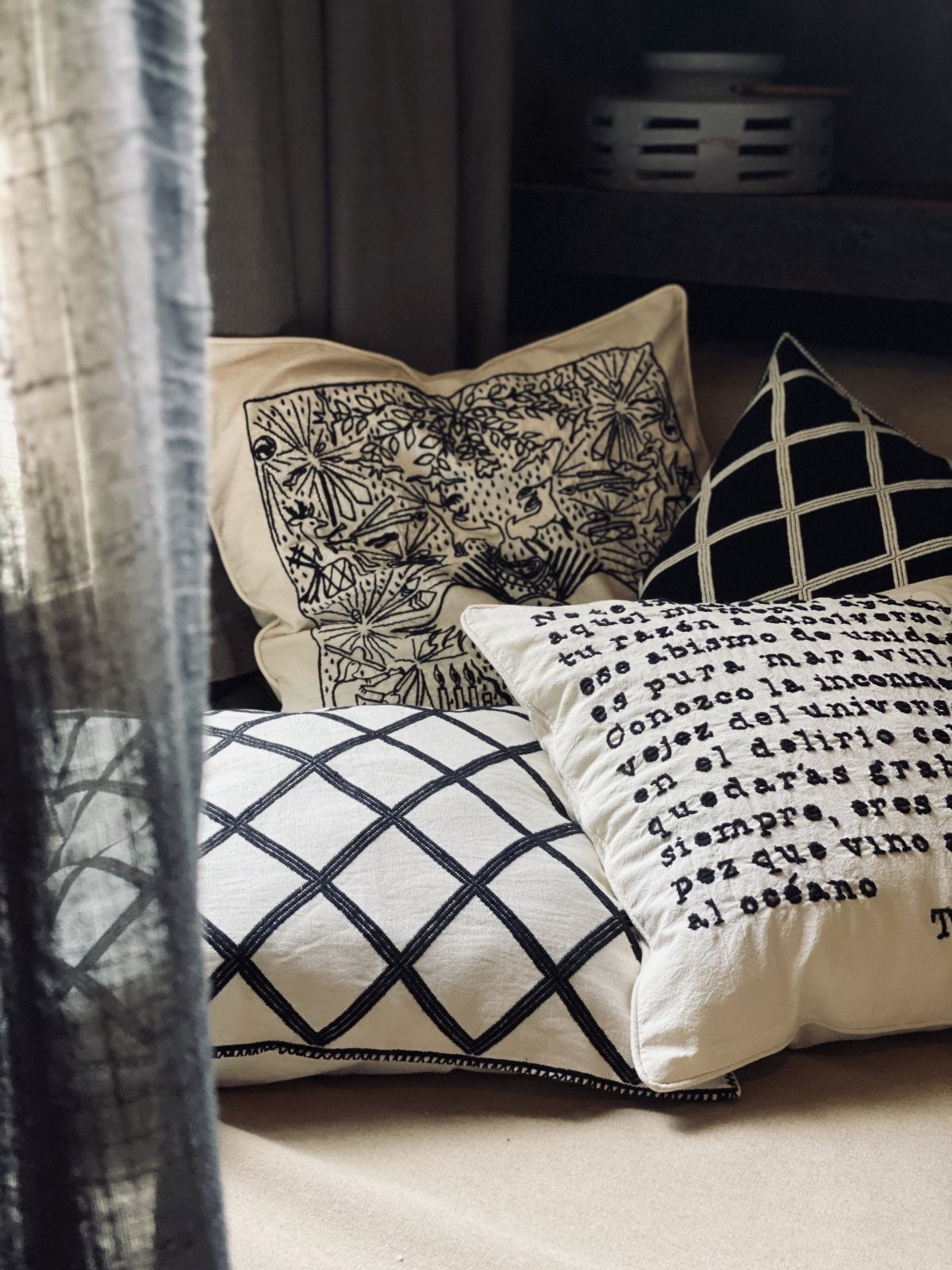 Linear Huichol Life Cushion