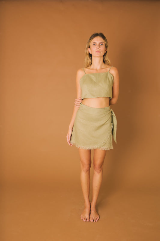 Falda Cruzada Lino