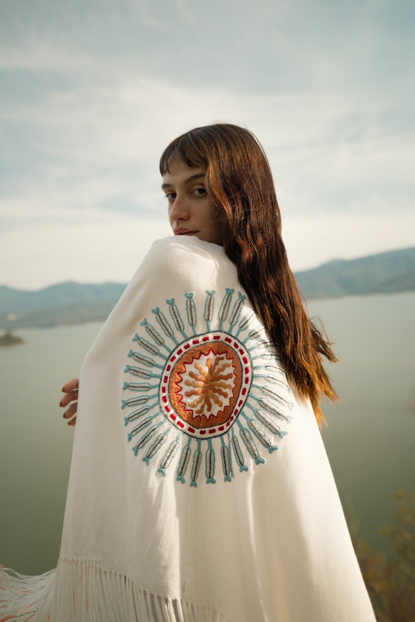 Huichol Sun Snake Ruana