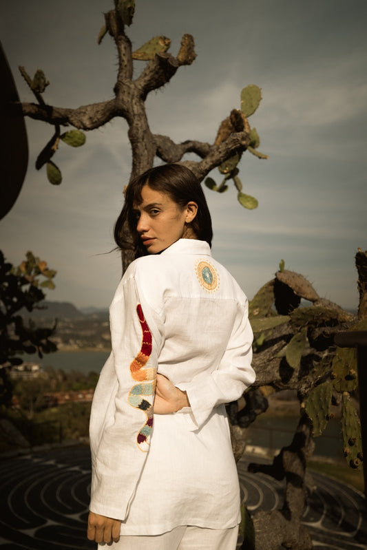 Camisa Huichol Serpiente