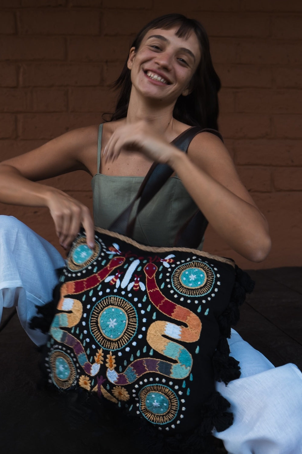 Bolsa Huichol Serpiente de La Troupe