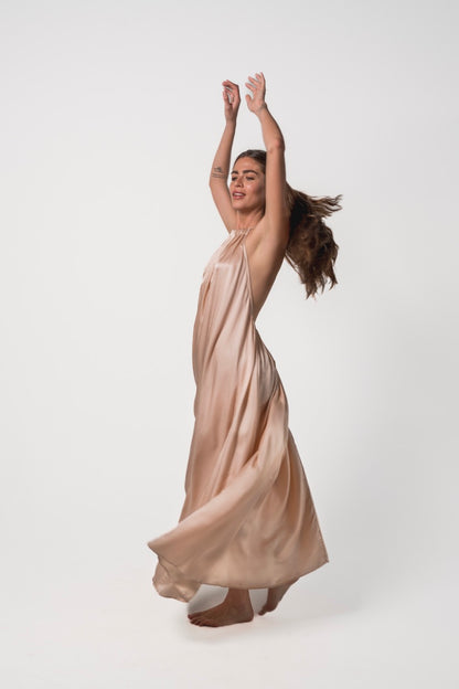 Vestido Oro Seda