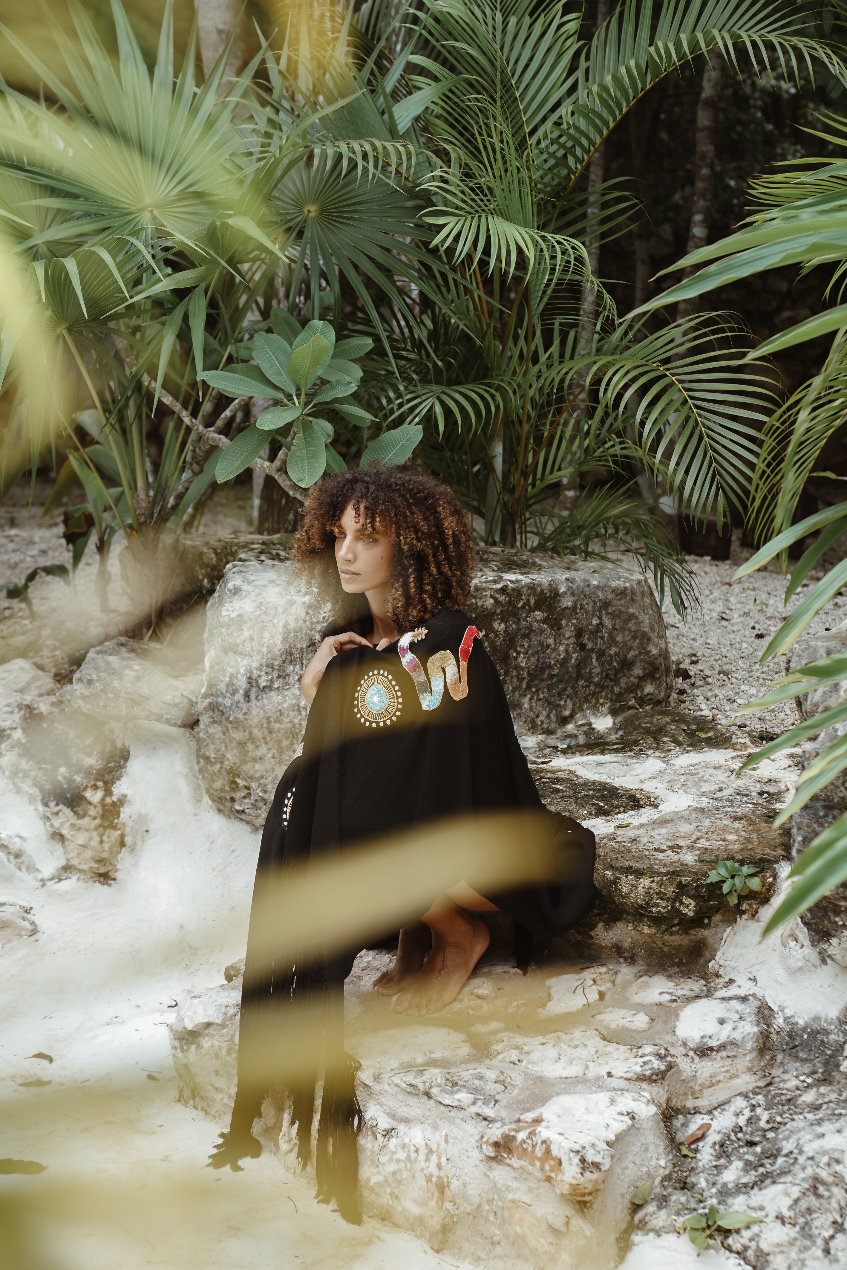 Huichol Ruana Sun Snake