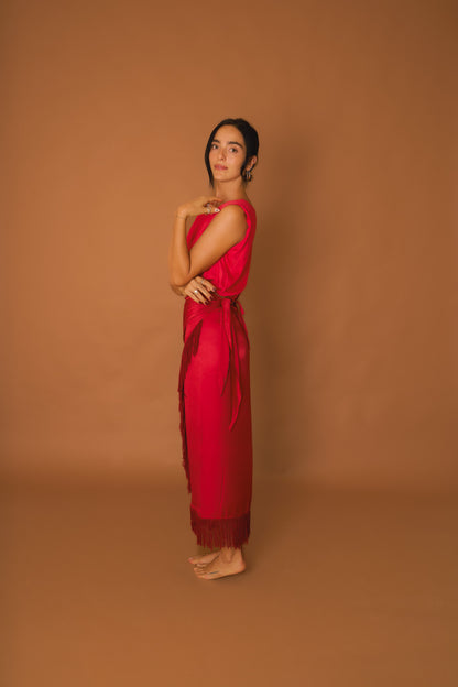 Falda Luz Flecos Silk Rayon