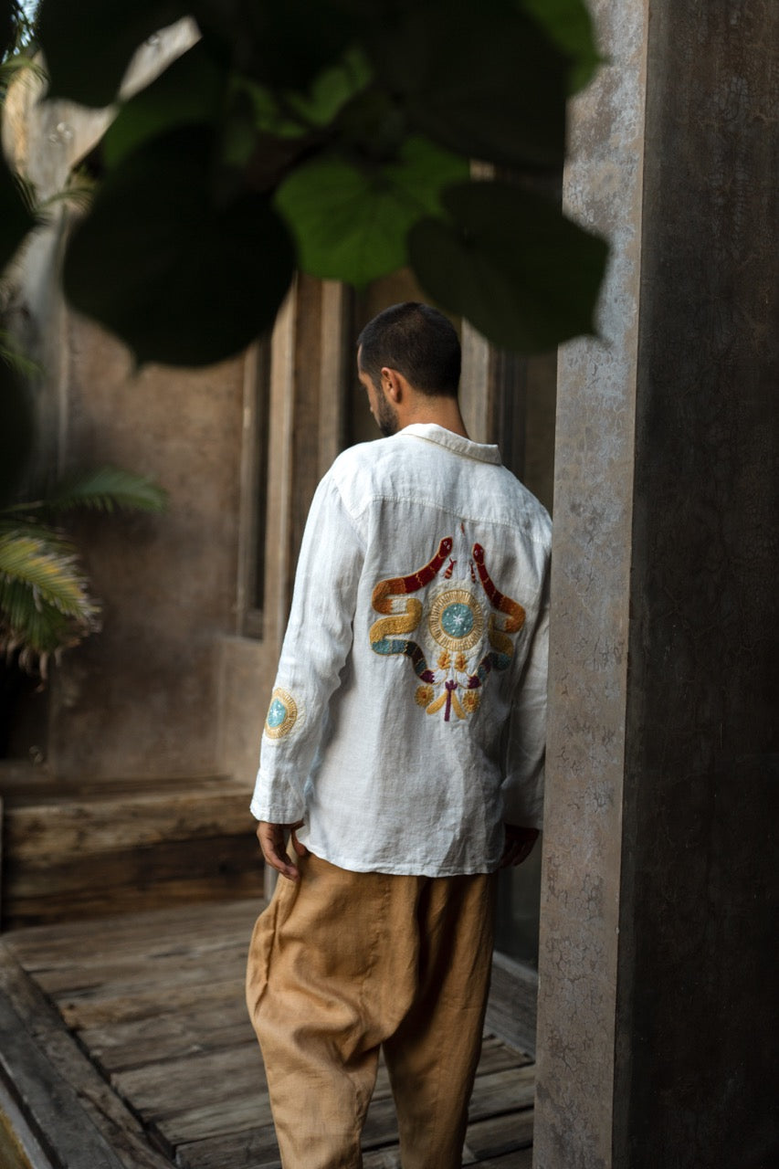 Camisa Huichol Serpiente