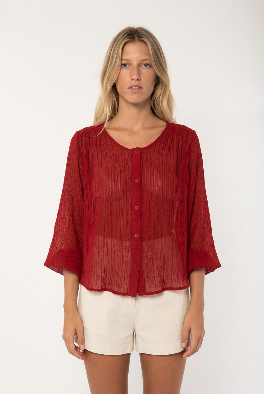 Camisa Luna en rojo, vista frontal