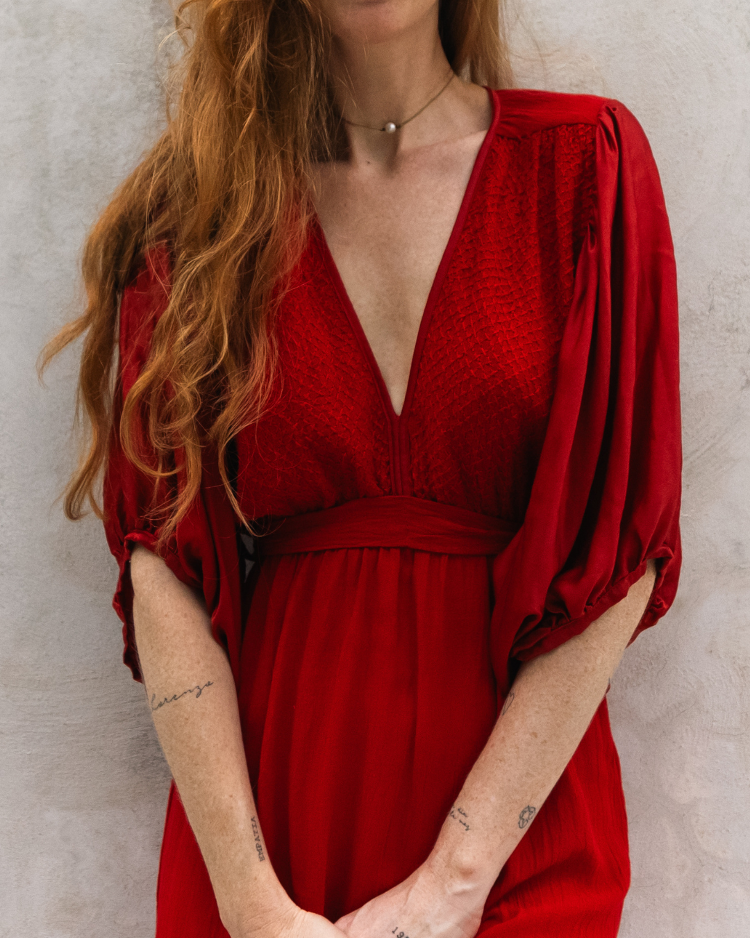 Vestido Cayetana Red Silk Rayon de La Troupe