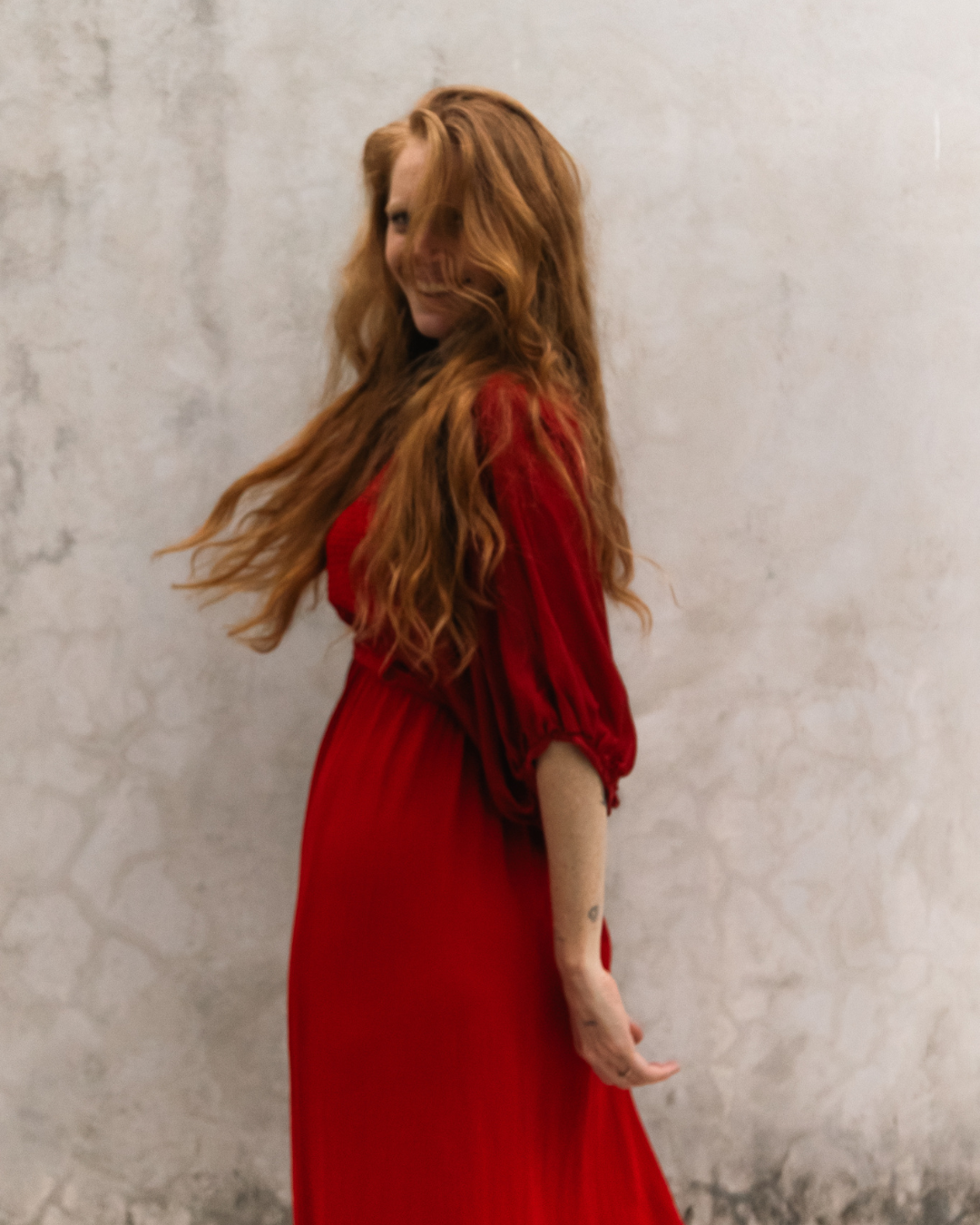 Vestido Cayetana Red Silk Rayon de La Troupe