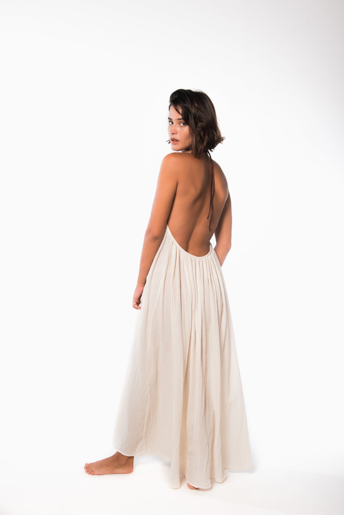Vestido Oro Tusor de La Troupe