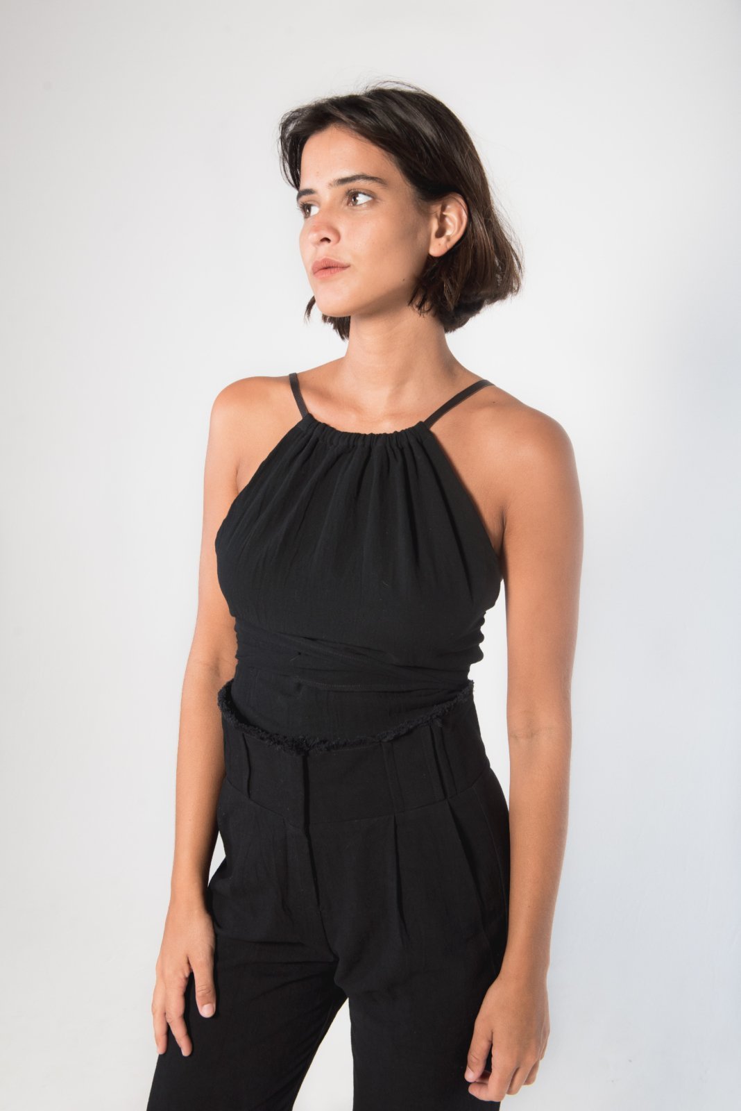 Top Fuego Tusor en negro