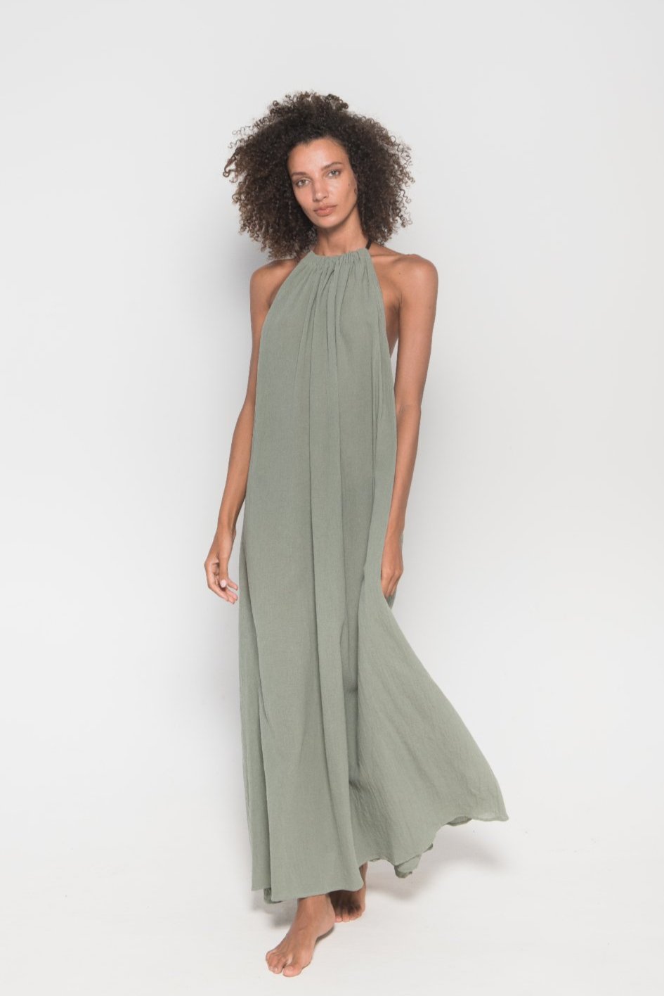 Vestido Oro Tusor en verde